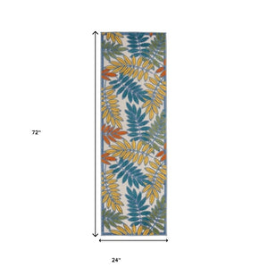 6' Ivory Indoor Outdoor Runner Rug