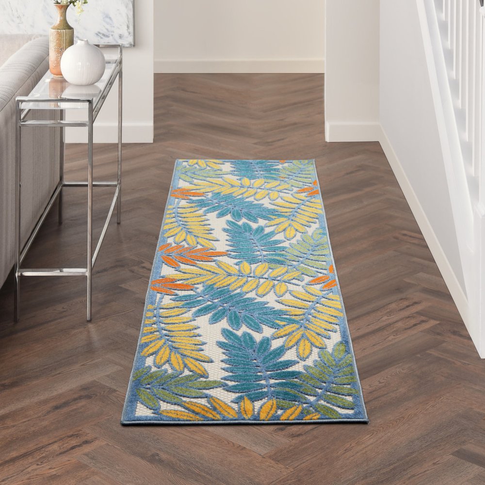 6' Ivory Indoor Outdoor Runner Rug