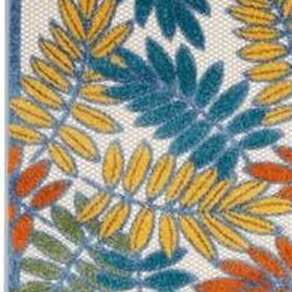 12' Teal Blue Indoor Outdoor Runner Rug