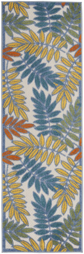 8' Ivory Indoor Outdoor Runner Rug