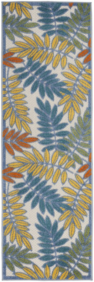 8' Ivory Indoor Outdoor Runner Rug
