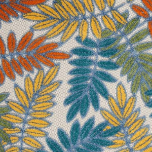 3' X 4' Ivory And Blue Indoor Outdoor Area Rug