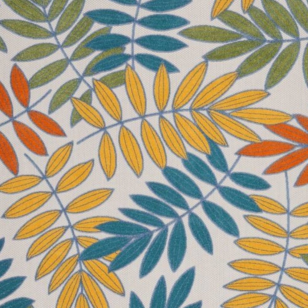 8' X 11' Ivory And Blue Indoor Outdoor Area Rug