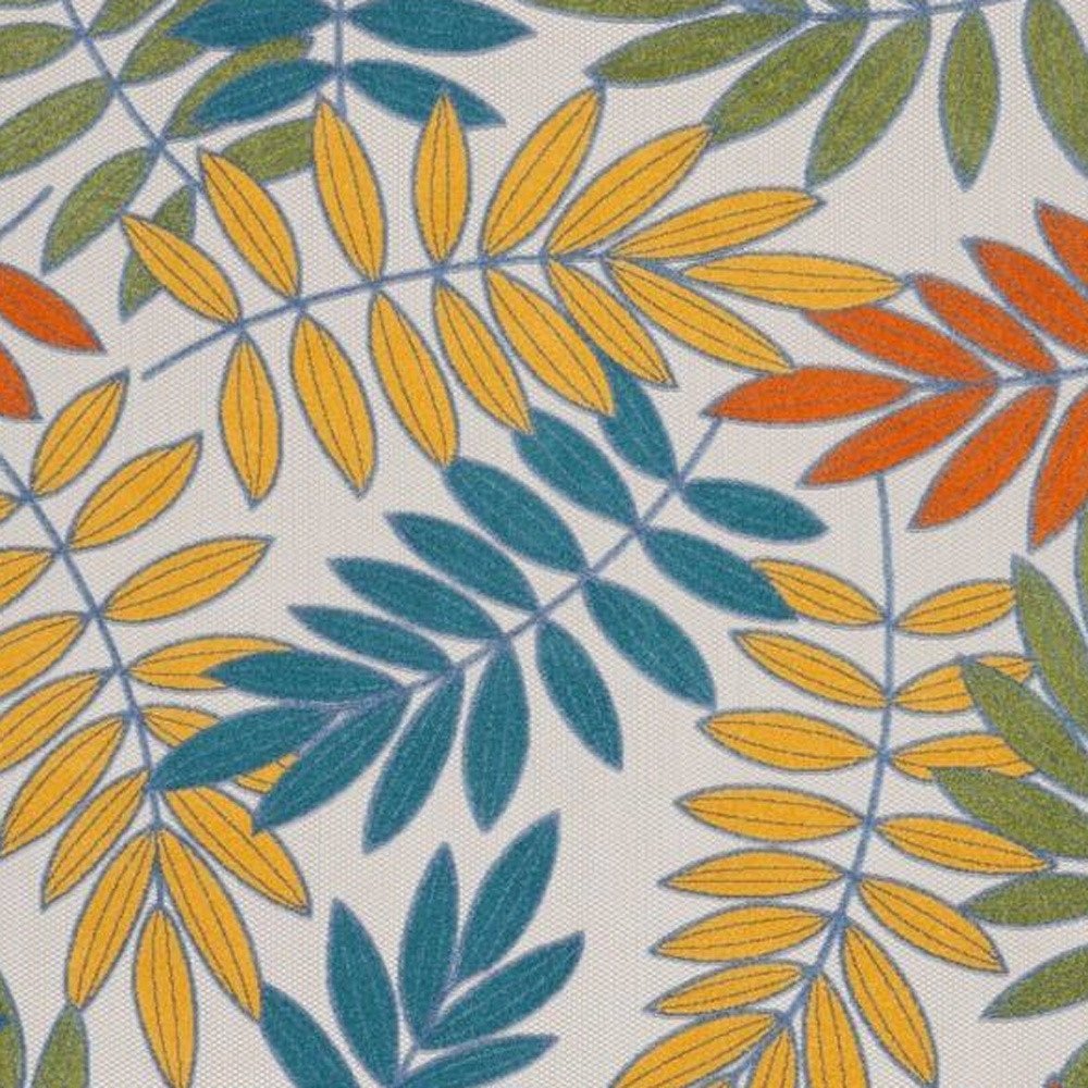 10' X 13' Ivory And Blue Indoor Outdoor Area Rug