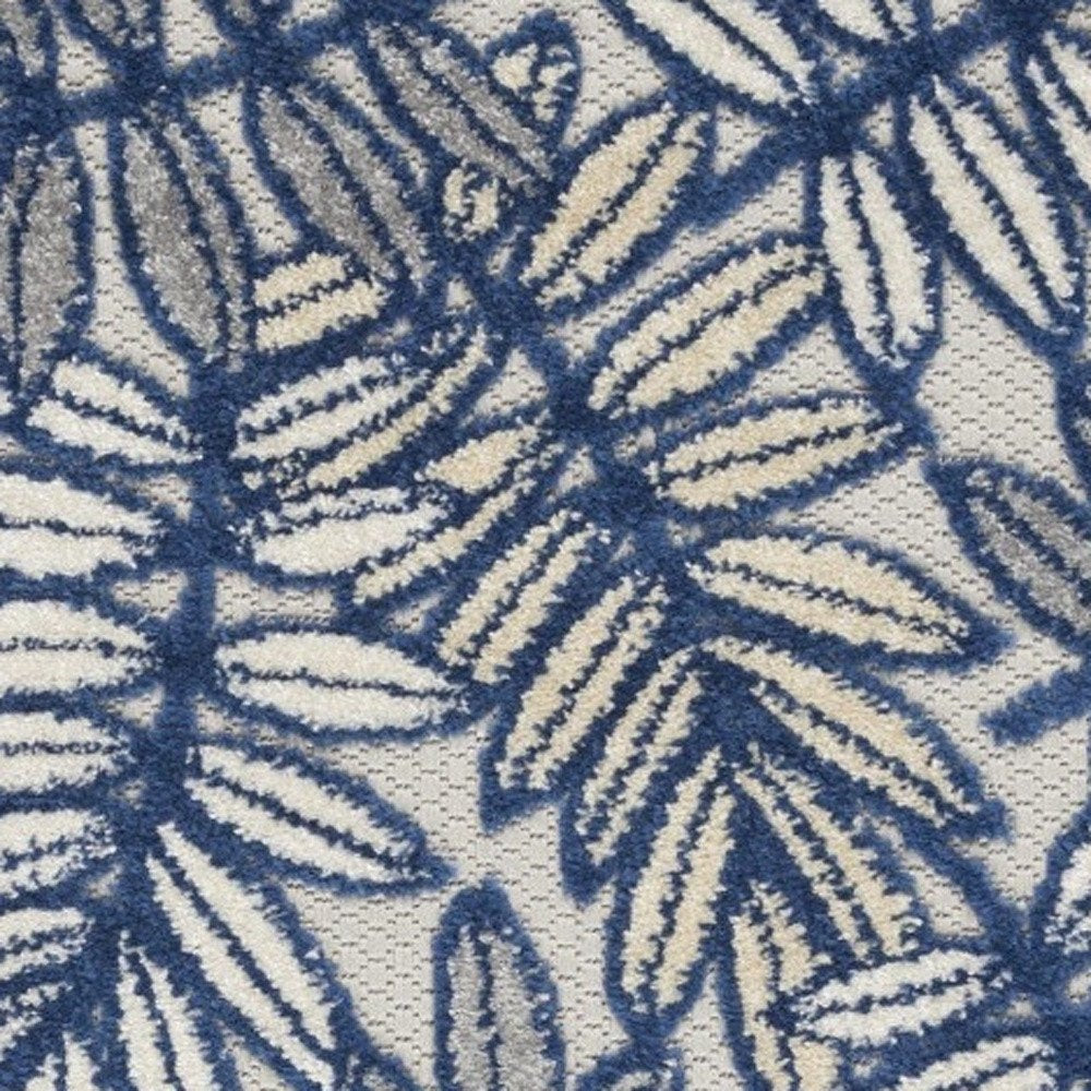 3' X 4' Ivory And Blue Indoor Outdoor Area Rug
