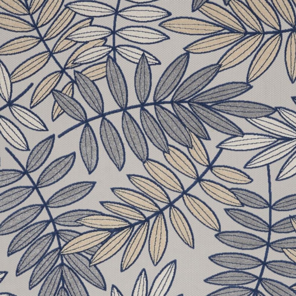 10' X 13' Ivory And Blue Indoor Outdoor Area Rug