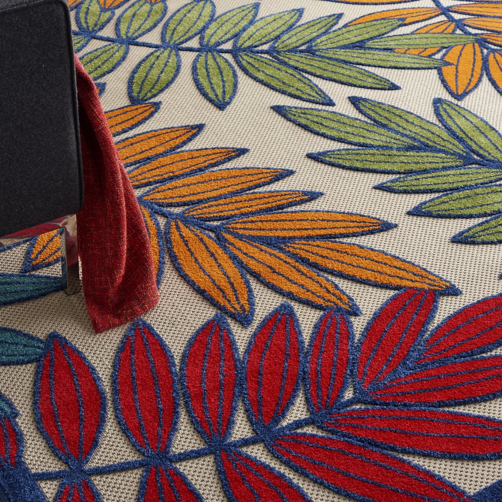 10' X 13' Blue And Beige Indoor Outdoor Area Rug