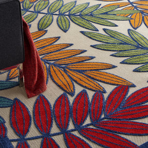 10' X 13' Blue And Beige Indoor Outdoor Area Rug