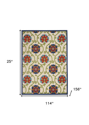 10' X 13' Blue Indoor Outdoor Area Rug