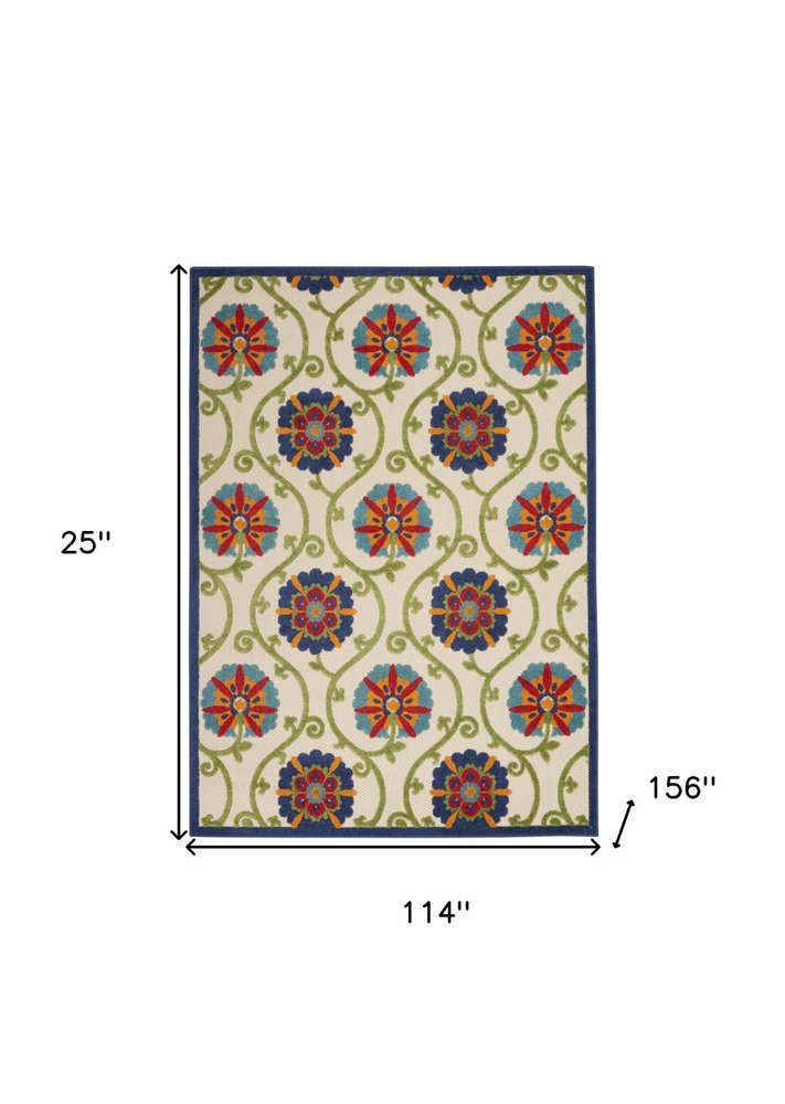 10' X 13' Blue Indoor Outdoor Area Rug