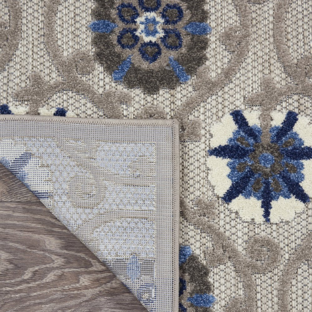10' X 13' Blue And Gray Indoor Outdoor Area Rug