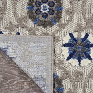 10' X 13' Blue And Gray Indoor Outdoor Area Rug