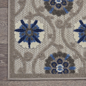 10' X 13' Blue And Gray Indoor Outdoor Area Rug