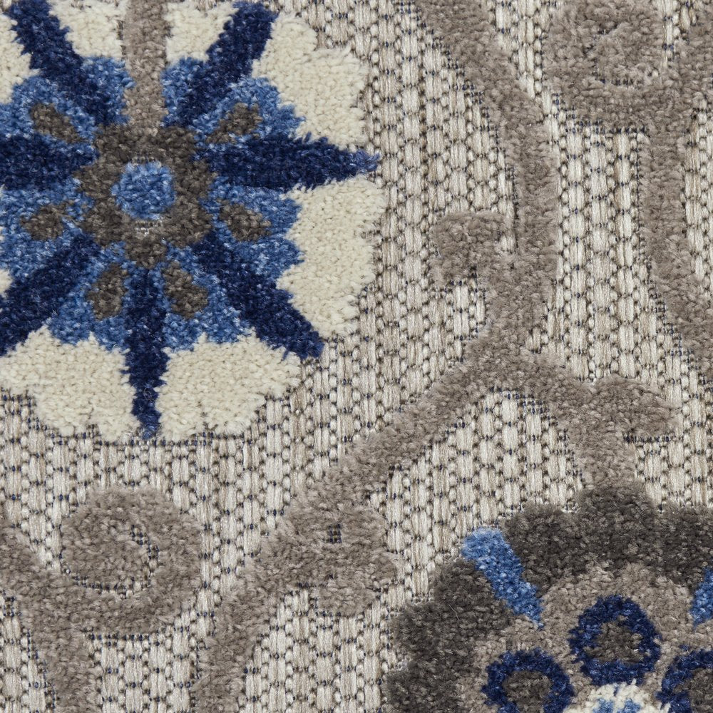10' X 13' Blue And Gray Indoor Outdoor Area Rug