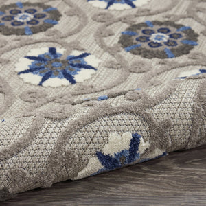 10' X 13' Blue And Gray Indoor Outdoor Area Rug