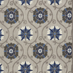 10' X 13' Blue And Gray Indoor Outdoor Area Rug