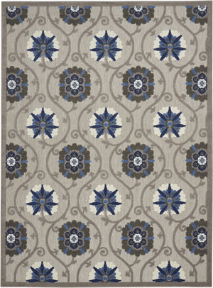 10' X 13' Blue And Gray Indoor Outdoor Area Rug