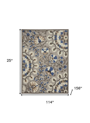 10' X 13' Gray Indoor Outdoor Area Rug