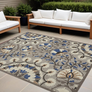 10' X 13' Gray Indoor Outdoor Area Rug