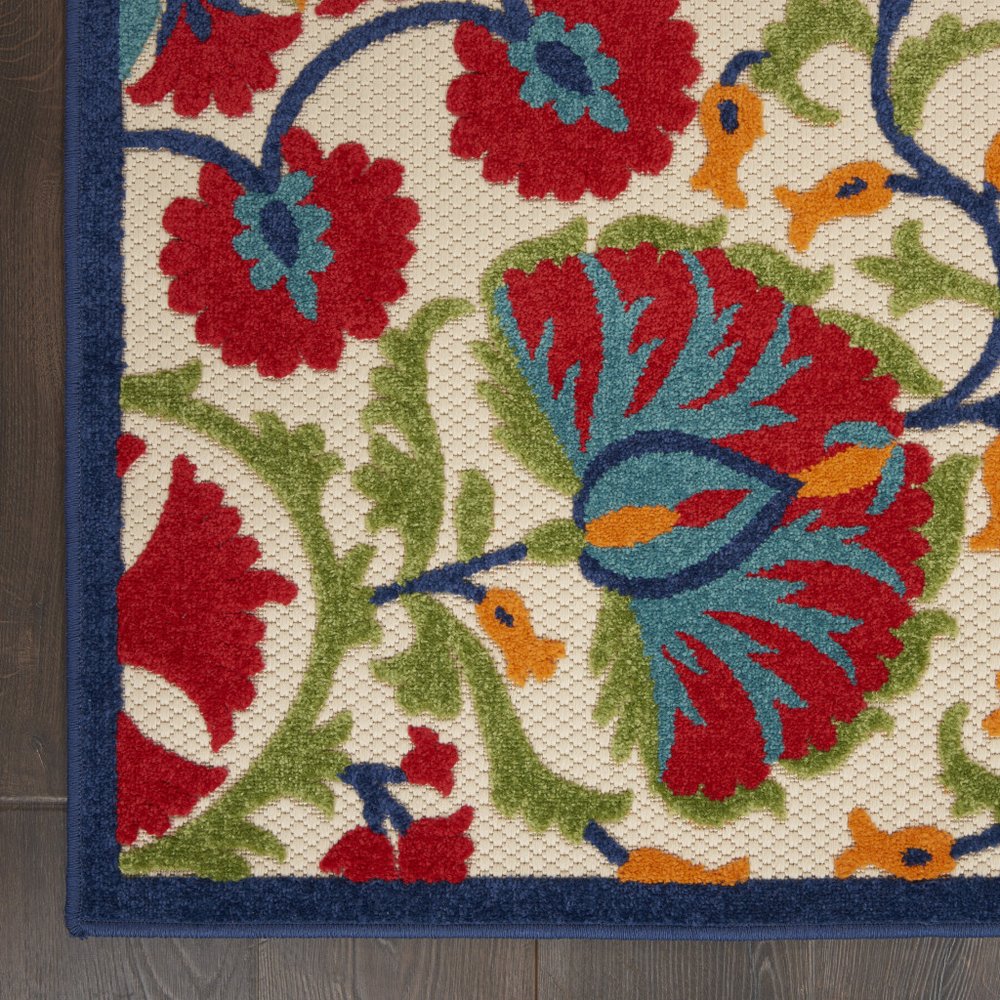 10' X 13' Red And Ivory Indoor Outdoor Area Rug