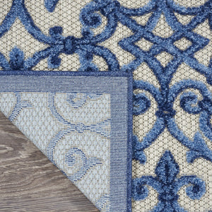 10' X 13' Blue And Gray Indoor Outdoor Area Rug