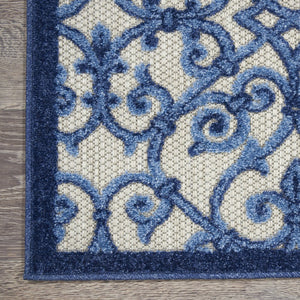 10' X 13' Blue And Gray Indoor Outdoor Area Rug