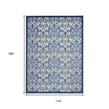 10' X 13' Blue And Gray Indoor Outdoor Area Rug