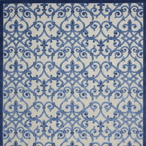 10' X 13' Blue And Gray Indoor Outdoor Area Rug