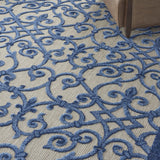 10' X 13' Blue And Gray Indoor Outdoor Area Rug