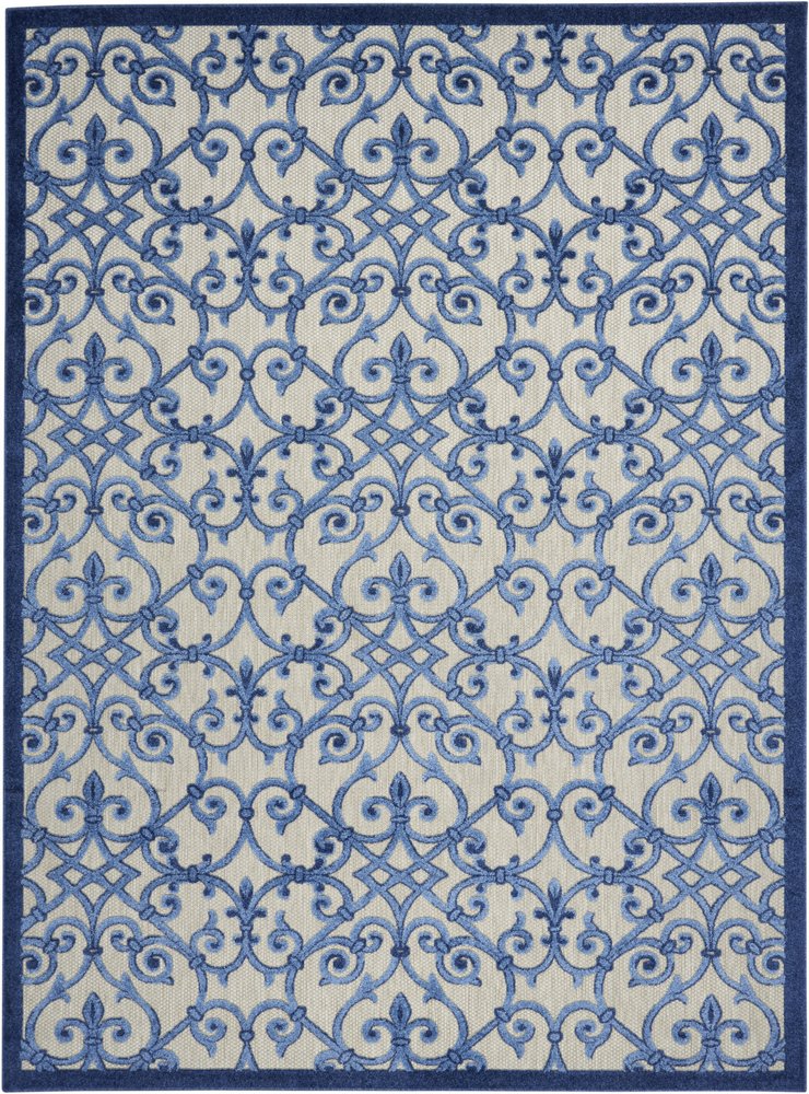 10' X 13' Blue And Gray Indoor Outdoor Area Rug