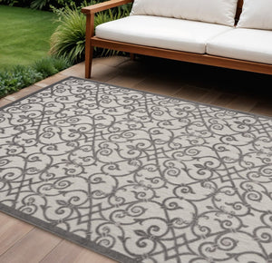 10' X 13' Gray Indoor Outdoor Area Rug