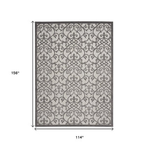 10' X 13' Gray Indoor Outdoor Area Rug