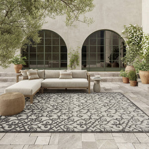 10' X 13' Gray Indoor Outdoor Area Rug