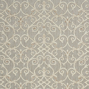 10' X 13' Gray And Ivory Indoor Outdoor Area Rug