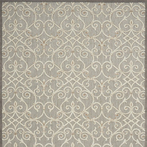 10' X 13' Gray And Ivory Indoor Outdoor Area Rug