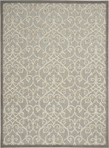 10' X 13' Gray And Ivory Indoor Outdoor Area Rug