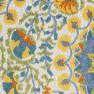 3' X 4' Yellow And Ivory Indoor Outdoor Area Rug