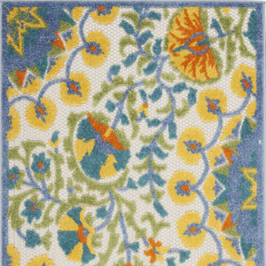 3' X 4' Yellow And Ivory Indoor Outdoor Area Rug