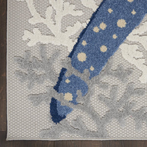 3' X 4' Blue And Gray Indoor Outdoor Area Rug