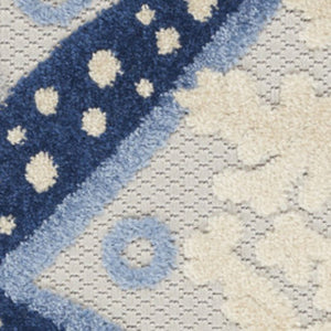 3' X 4' Blue And Gray Indoor Outdoor Area Rug