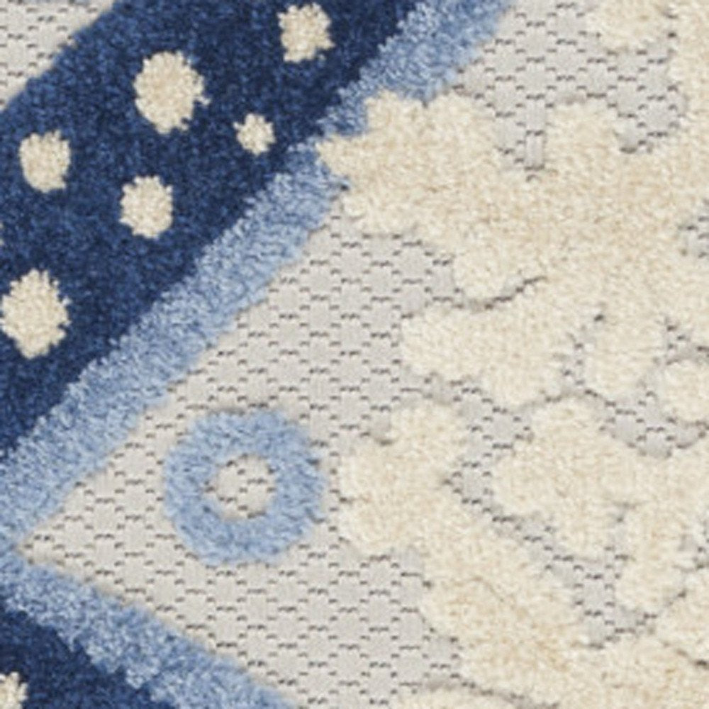 3' X 4' Blue And Gray Indoor Outdoor Area Rug