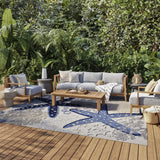 9' X 12' Blue And Gray Starfish Indoor Outdoor Area Rug