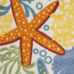 3' X 4' Blue And Yellow Indoor Outdoor Area Rug