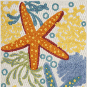 3' X 4' Blue And Yellow Indoor Outdoor Area Rug