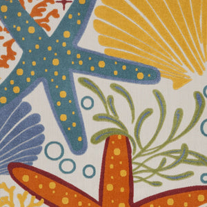 9' X 12' Blue And Yellow Indoor Outdoor Area Rug