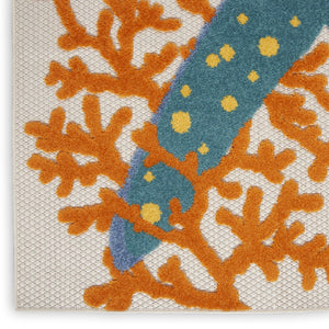 9' X 12' Blue And Yellow Indoor Outdoor Area Rug