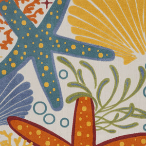 10' X 13' Blue And Yellow Indoor Outdoor Area Rug