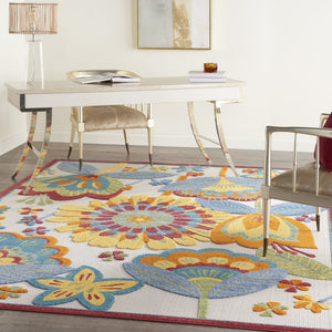 12' X 15' Blue And Yellow Indoor Outdoor Area Rug
