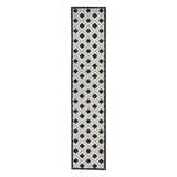12' Black And White Indoor Outdoor Runner Rug