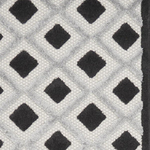 12' Black And White Indoor Outdoor Runner Rug